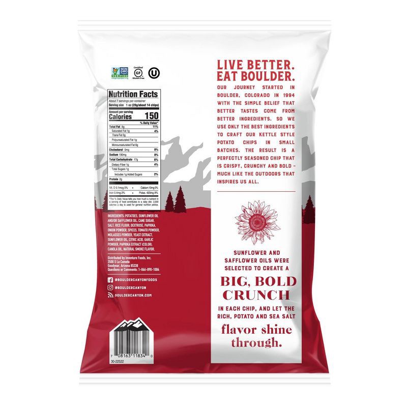 slide 2 of 4, Boulder Canyon Hickory Barbeque Kettle Cooked Potato Chips - 6.5oz, 6.5 oz