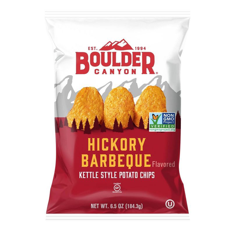 slide 1 of 4, Boulder Canyon Hickory Barbeque Kettle Cooked Potato Chips - 6.5oz, 6.5 oz