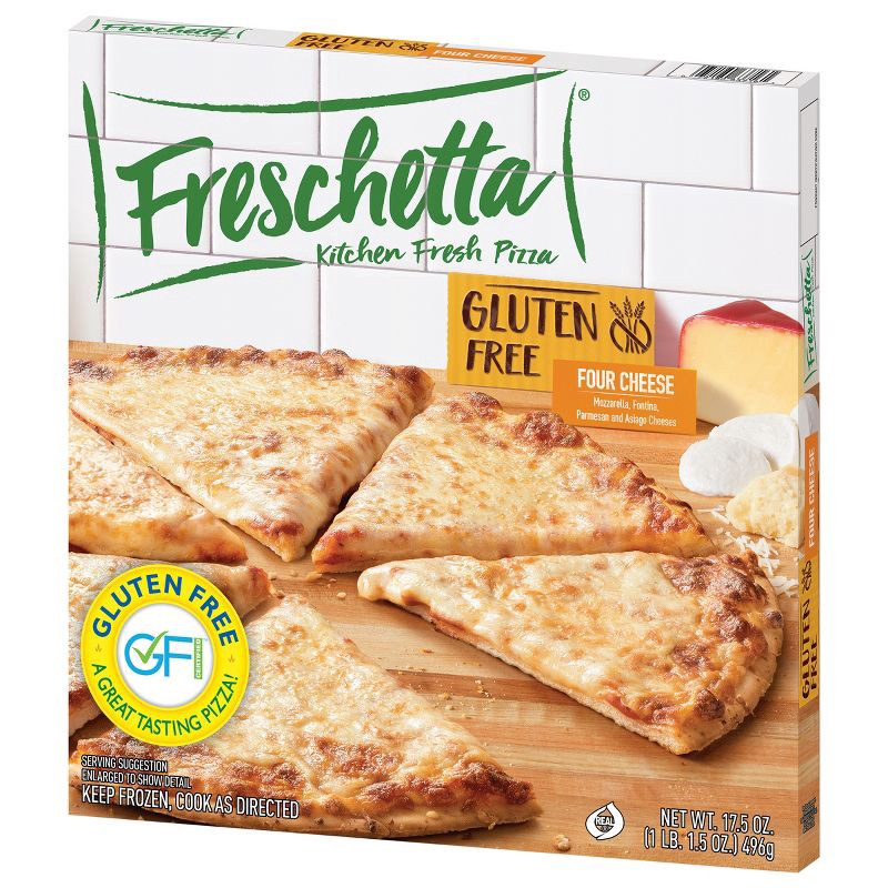 slide 2 of 7, Freschetta Four Cheese Medley Gluten Free Thin Crust Frozen Pizza - 17.5oz, 17.5 oz