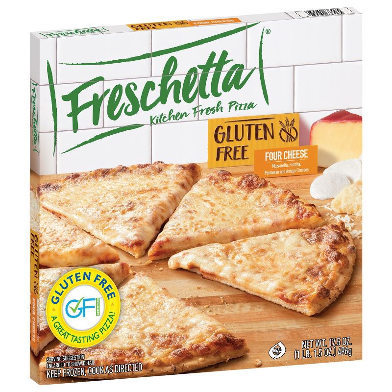 slide 3 of 7, Freschetta Four Cheese Medley Gluten Free Thin Crust Frozen Pizza - 17.5oz, 17.5 oz