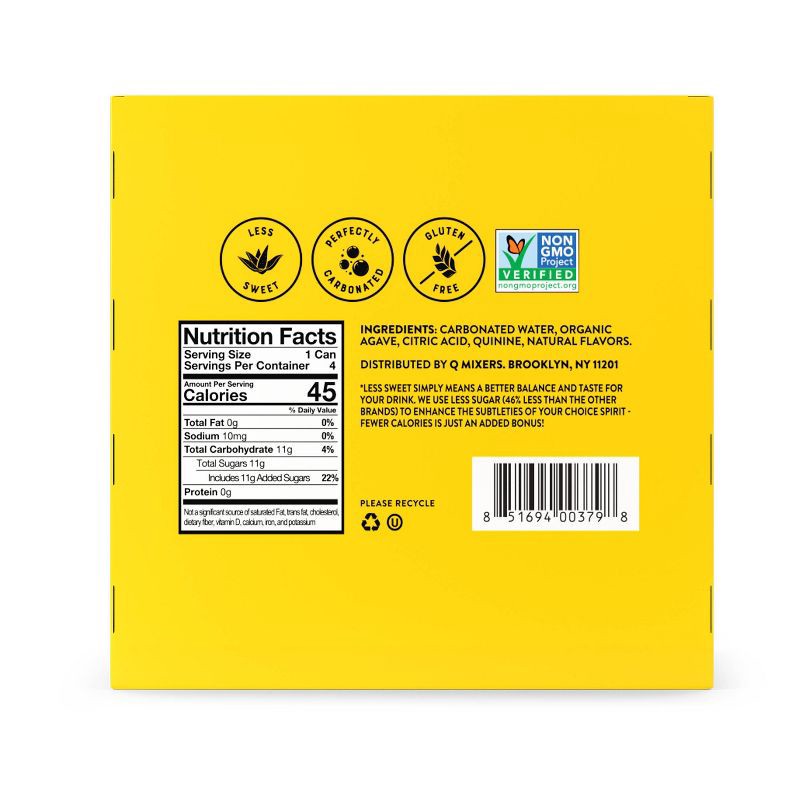 slide 3 of 6, Q Mixers Tonic Water - 4pk/222ml Cans, 4 ct, 222 ml