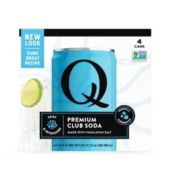 Q Mixers Club Soda - 4pk/222ml Cans