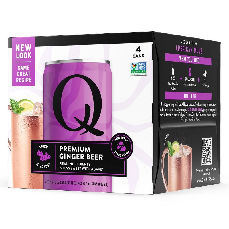 slide 2 of 6, Q Mixers Ginger Beer - 4pk/222ml Cans, 4 ct, 222 ml