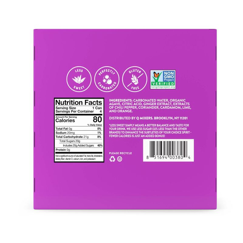 slide 4 of 6, Q Mixers Ginger Beer - 4pk/222ml Cans, 4 ct, 222 ml