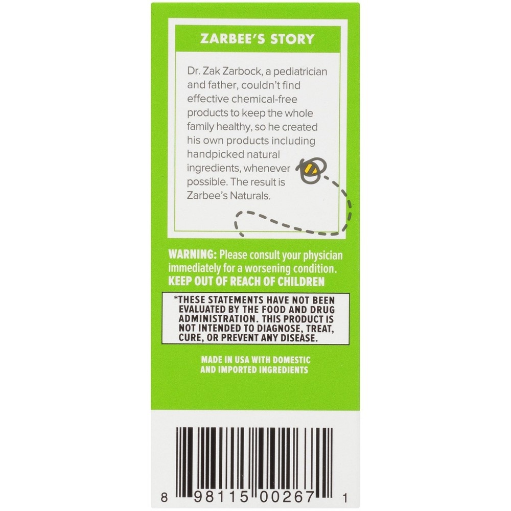 slide 6 of 9, Zarbee's Naturals Baby Cough Syrup & Mucus Reducer Liquid - Grape, 2 fl oz