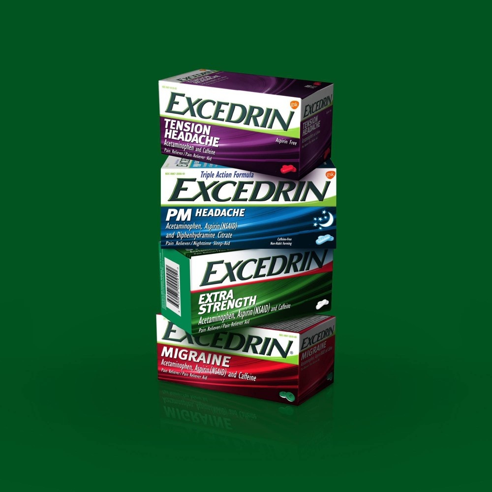 slide 6 of 6, Excedrin Extra Strength Pain Reliever Caplets - Acetaminophen/Aspirin (NSAID), 50 ct