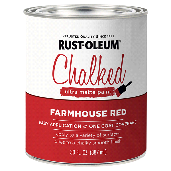 slide 1 of 1, Rust-Oleum Chalked Ultra Matte Paint - 329211, Quart, Farmhouse Red, 1 ct