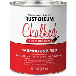 Rust-Oleum Chalked Ultra Matte Paint - Quart, Farmhouse Red