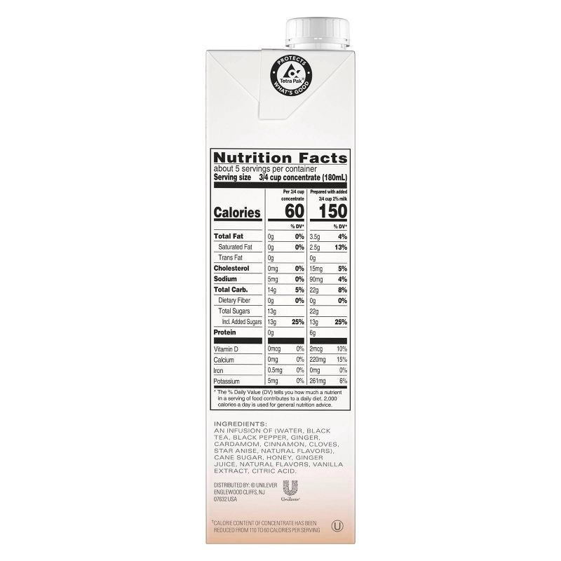 slide 4 of 6, Tazo Skinny Latte Chai Black Tea concentrate - 32 fl oz, 32 fl oz