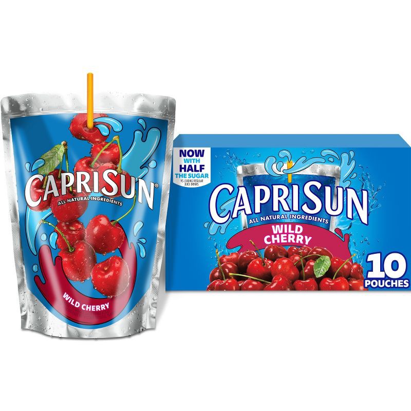 slide 1 of 11, Capri Sun Wild Cherry - 10pk/6 fl oz Pouches, 10 ct; 6 fl oz