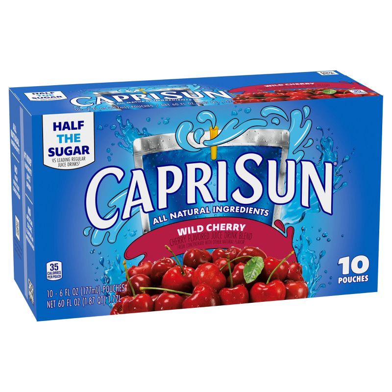 slide 9 of 11, Capri Sun Wild Cherry - 10pk/6 fl oz Pouches, 10 ct; 6 fl oz