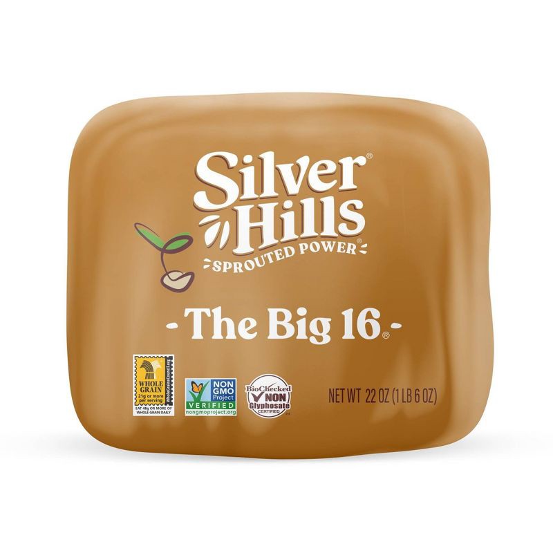 slide 5 of 6, Silver Hills Bakery Vegan The Big 16 Sprouted Grain Bread - 22oz, 22 oz