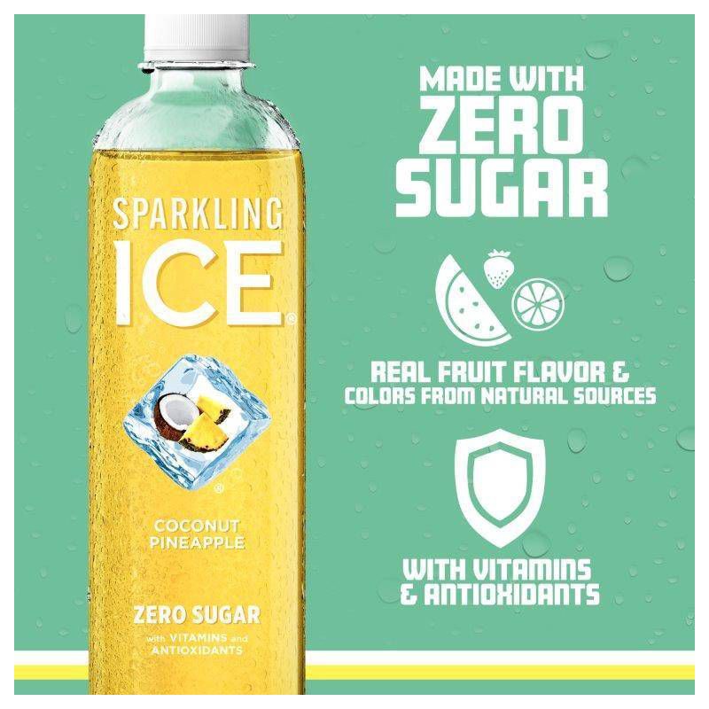 slide 3 of 6, Sparkling Ice Coconut Pineapple - 17 fl oz Bottle, 17 fl oz