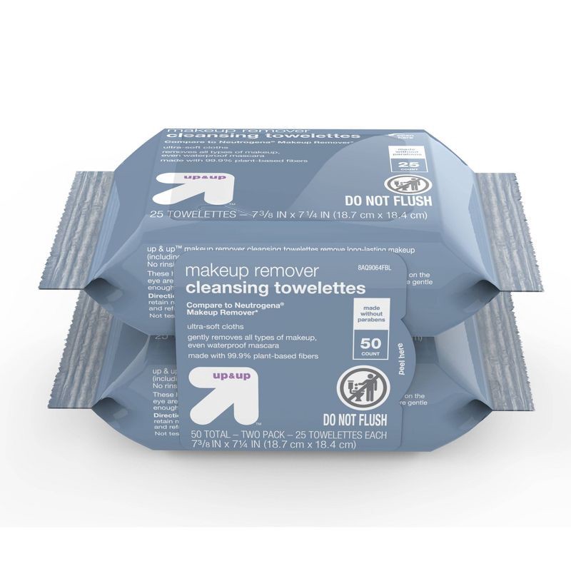 slide 2 of 7, Makeup Remover Facial Wipes - Scented - 50ct - up & up™, 50 ct