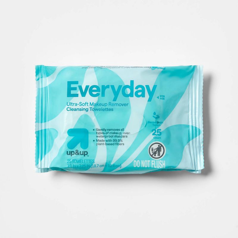 slide 3 of 9, Everyday Ultra-Soft Makeup Remover Cleansing Towelettes - Scented - 50ct - up&up™, 50 ct