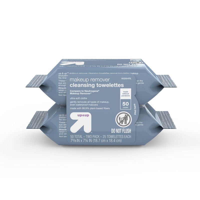 slide 1 of 7, Makeup Remover Facial Wipes - Scented - 50ct - up & up™, 50 ct