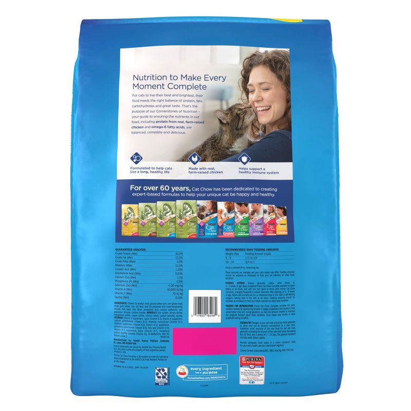 slide 2 of 7, Purina Cat Chow Complete Chicken Flavor Dry Cat Food - 20lbs, 20 lb