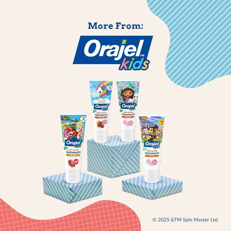slide 7 of 10, Orajel Kids Paw Patrol Anticavity Fluoride Toothpaste - Fruity Bubble - 4.2oz, 4.2 oz