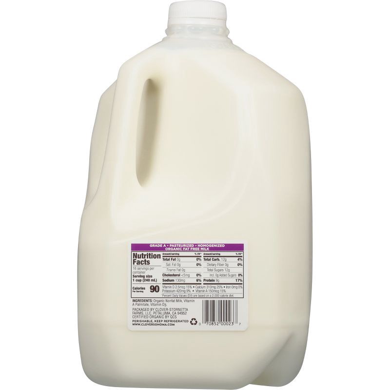 slide 5 of 5, Clover Sonoma Skim Milk - 1gal, 1 gal