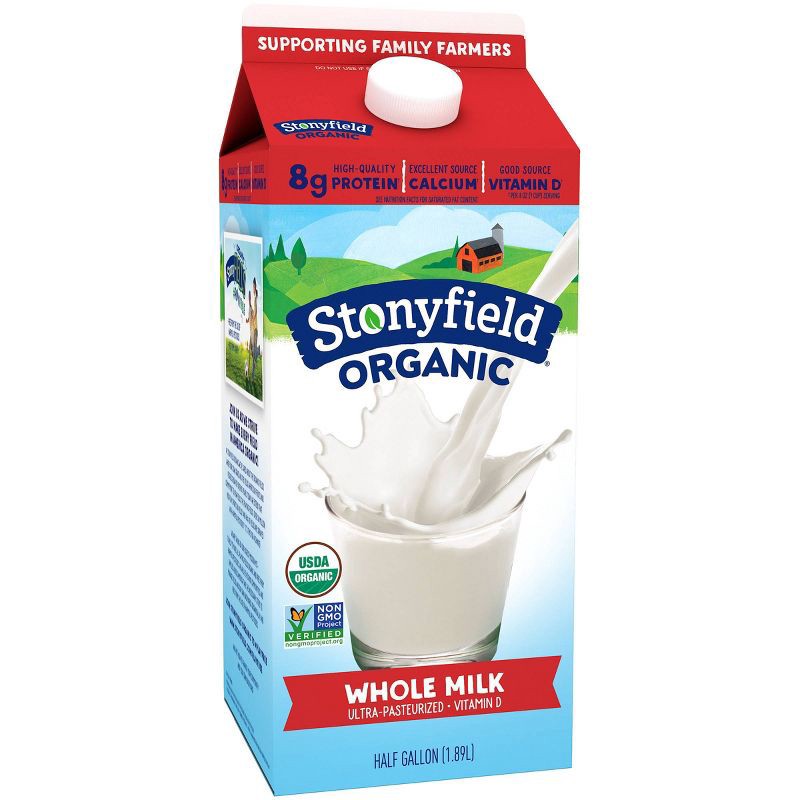 slide 5 of 5, Stonyfield Organic Whole Milk - 0.5gal, 1/2 gal