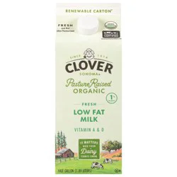 Clover Sonoma Fresh Organic Pastured Raised 1% Milk - 0.5gal
