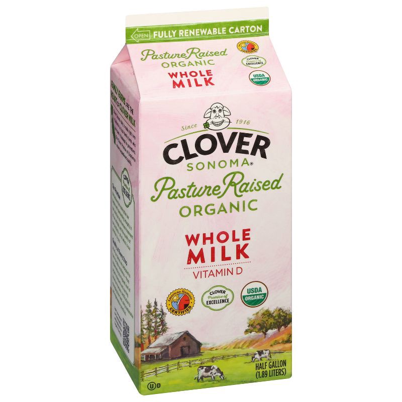 slide 3 of 7, Clover Sonoma Milk - 0.5gal, 1/2 gal