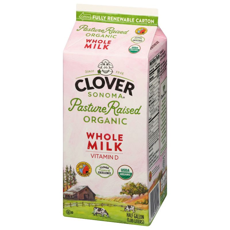 slide 4 of 7, Clover Sonoma Milk - 0.5gal, 1/2 gal