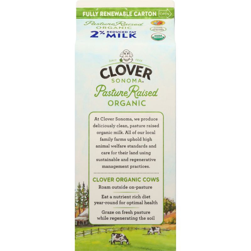slide 7 of 7, Clover Sonoma Organic 2% Milk - 0.5gal, 1/2 gal