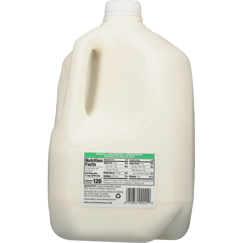 slide 5 of 5, Clover Sonoma Organic 1% Milk - 1gal, 1 gal