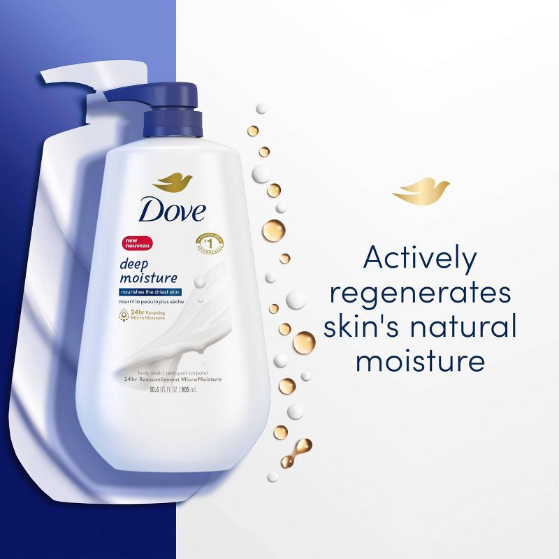 slide 5 of 9, Dove Beauty Deep Moisture Nourishes the Driest Skin Body Wash Pump - 30.6 fl oz, 30.6 fl oz