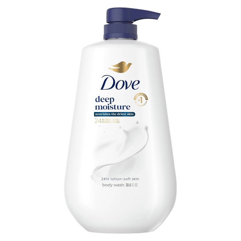 slide 1 of 12, Dove Beauty Deep Moisture Body Wash Nourishes the Driest Skin 24hr Lotion-Soft Skin - 30.6 fl oz, 30.6 fl oz