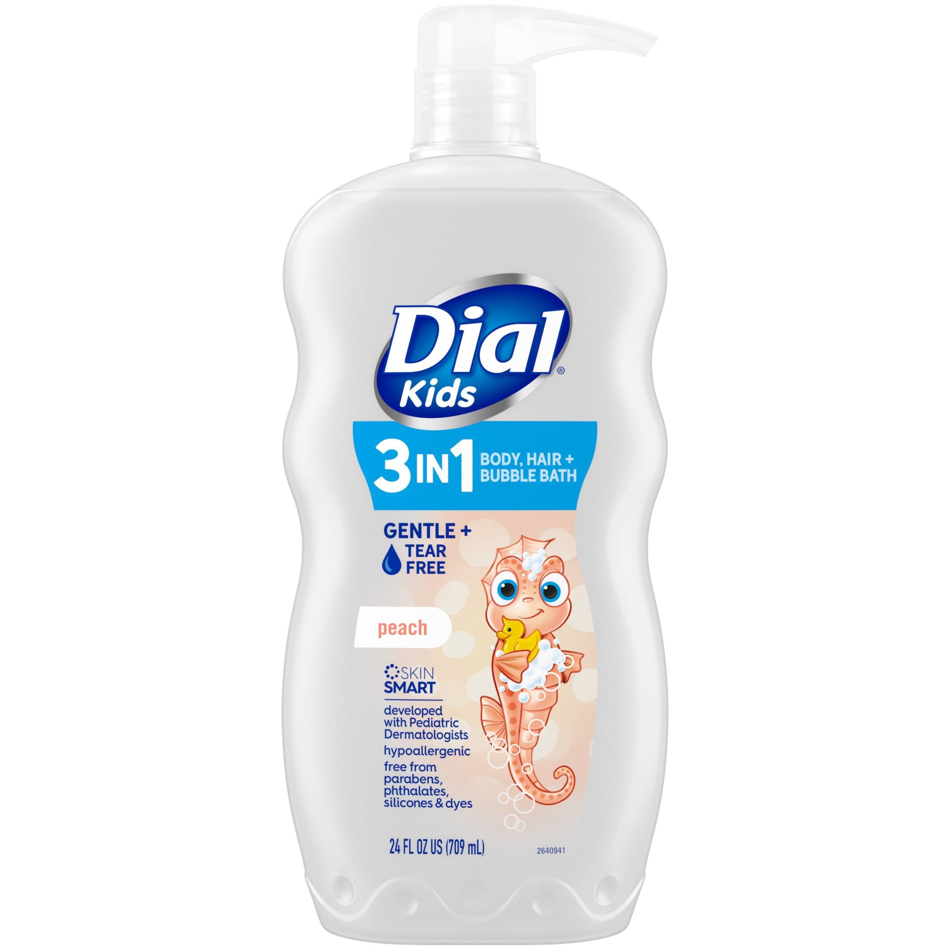 slide 1 of 4, Dial Peach 3-in-1 Body, Hair and Bubble Bath for Kids - 24 fl oz, 24 fl oz