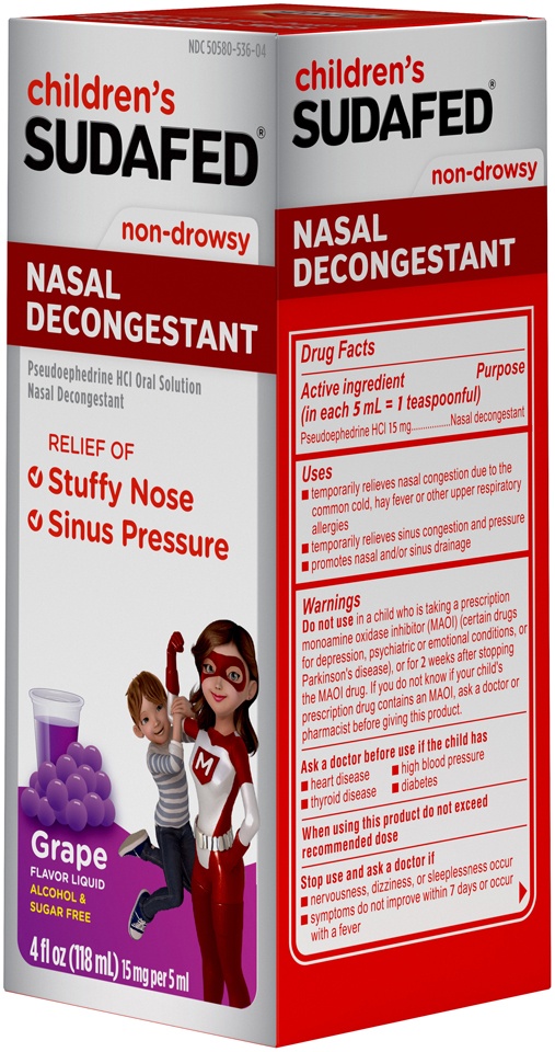 slide 3 of 6, Children's Sudafed Non-Drowsy Nasal Decongestant Grape Flavored Liquid, 4 fl oz