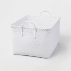 Large Woven Rectangular Storage Basket Gray/White - Brightroom™