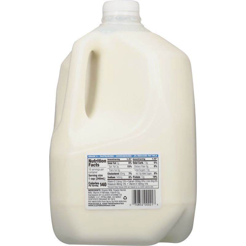 slide 5 of 5, Clover Sonoma Organic 2% Milk - 1gal, 1 gal
