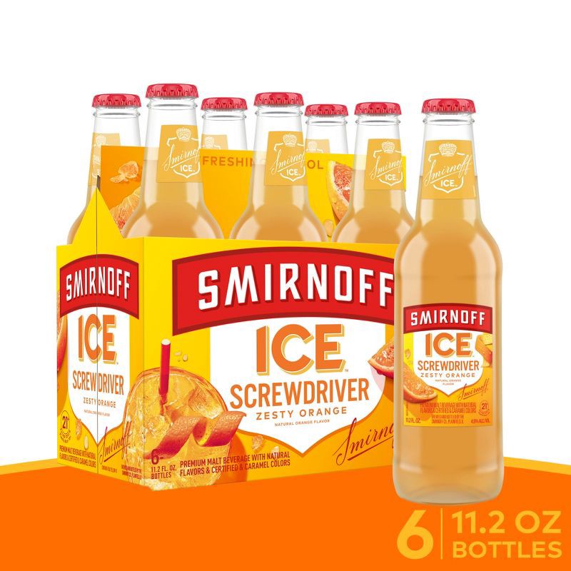 slide 1 of 1, Smirnoff Ice Screwdriver - 6pk/11.2 fl oz Bottles, 6 ct; 11.2 fl oz