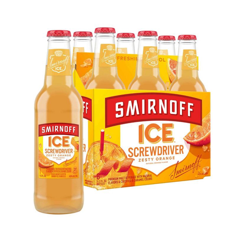 slide 1 of 11, Smirnoff Ice Screwdriver - 6pk/11.2 fl oz Bottles, 6 ct; 11.2 fl oz