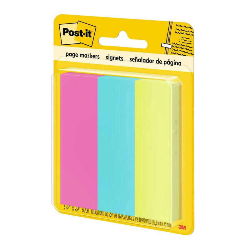 slide 2 of 8, Post-it 150ct Page Markers 50 Sheets/Color - Fireball, Fuscia, Neon Green, Aqua Wave, 150 ct, 50 sheets