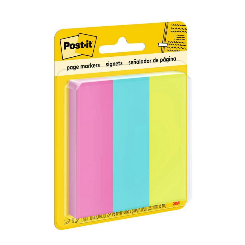 slide 3 of 8, Post-it 150ct Page Markers 50 Sheets/Color - Fireball, Fuscia, Neon Green, Aqua Wave, 150 ct, 50 sheets