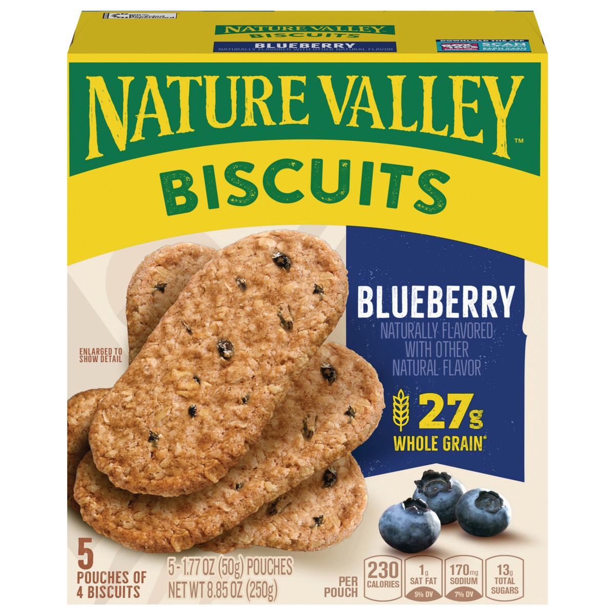 slide 2 of 13, Nature Valley Blueberry Biscuits, 5 ct 1.77 oz Pouches, 5 ct