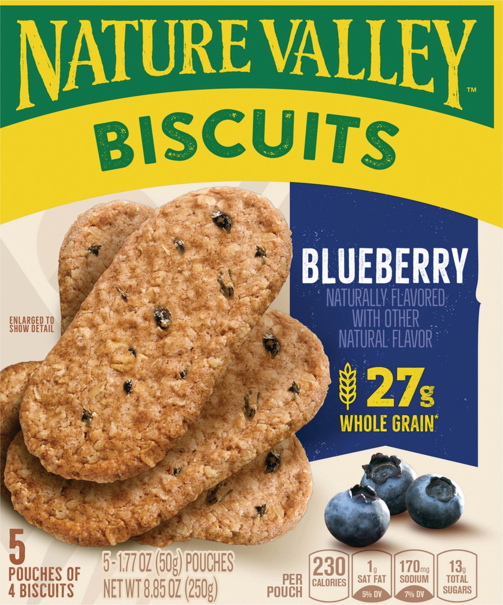 slide 4 of 13, Nature Valley Blueberry Biscuits, 5 ct 1.77 oz Pouches, 5 ct