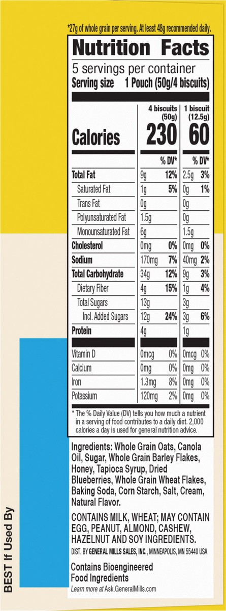 slide 5 of 13, Nature Valley Blueberry Biscuits, 5 ct 1.77 oz Pouches, 5 ct