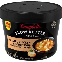Campbell's Slow Kettle Style Roasted Chicken Noodle Soup Microwaveable Bowl - 15.5oz