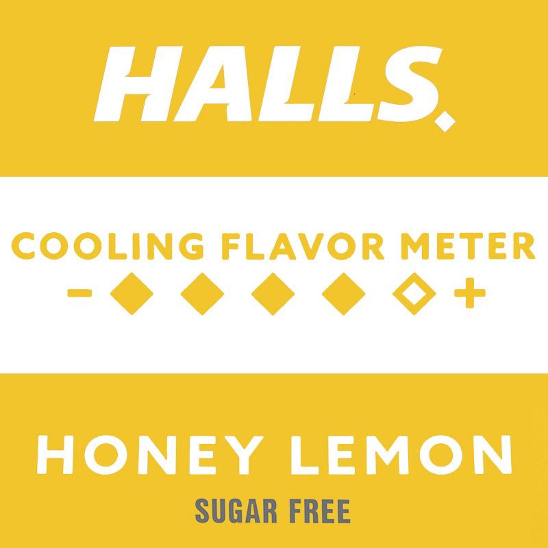 slide 3 of 16, Halls Sugar Free Cough Drops - Honey Lemon - 70ct, 70 ct