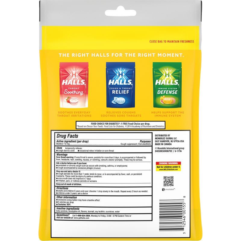 slide 6 of 16, Halls Sugar Free Cough Drops - Honey Lemon - 70ct, 70 ct