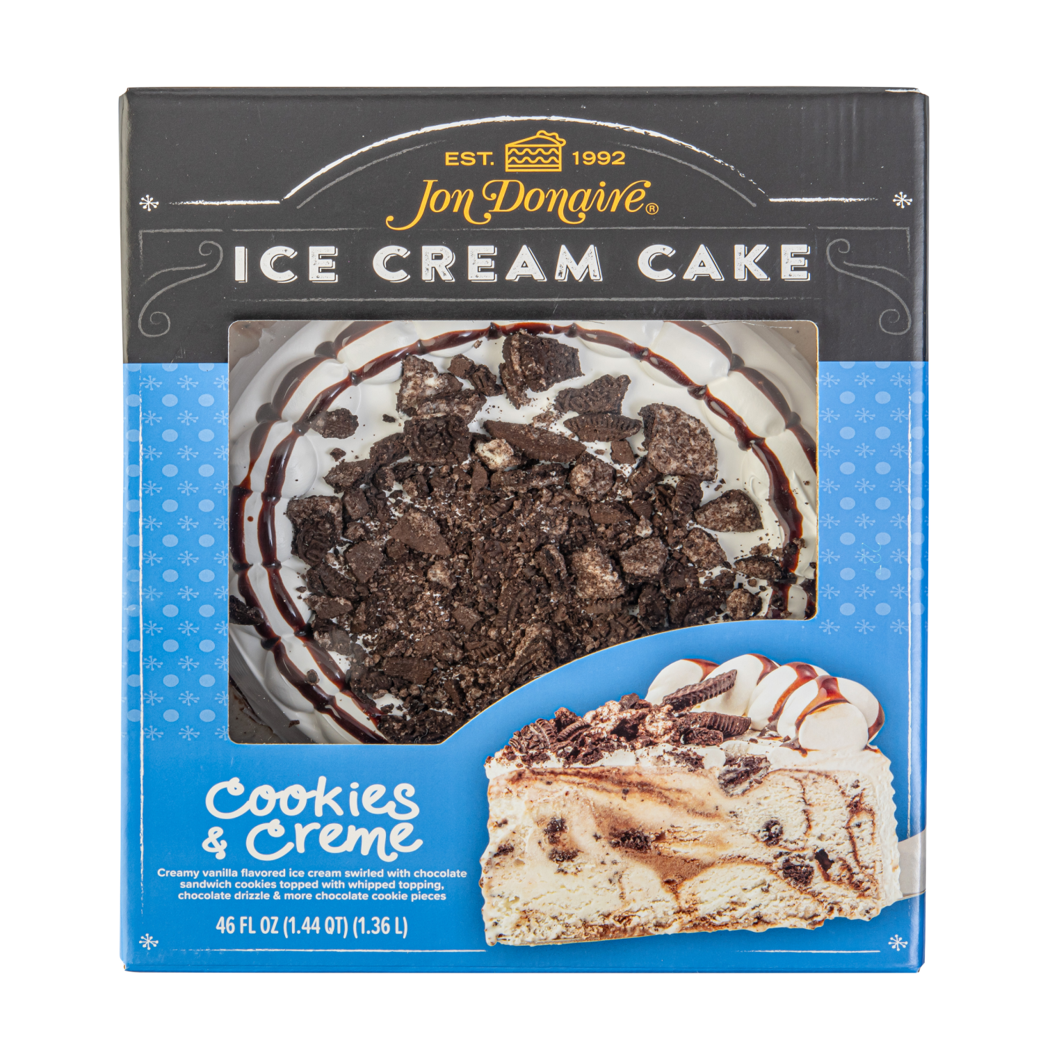 slide 1 of 2, 8" Cookies & Crème Ice Cream Cake, 46 fl oz