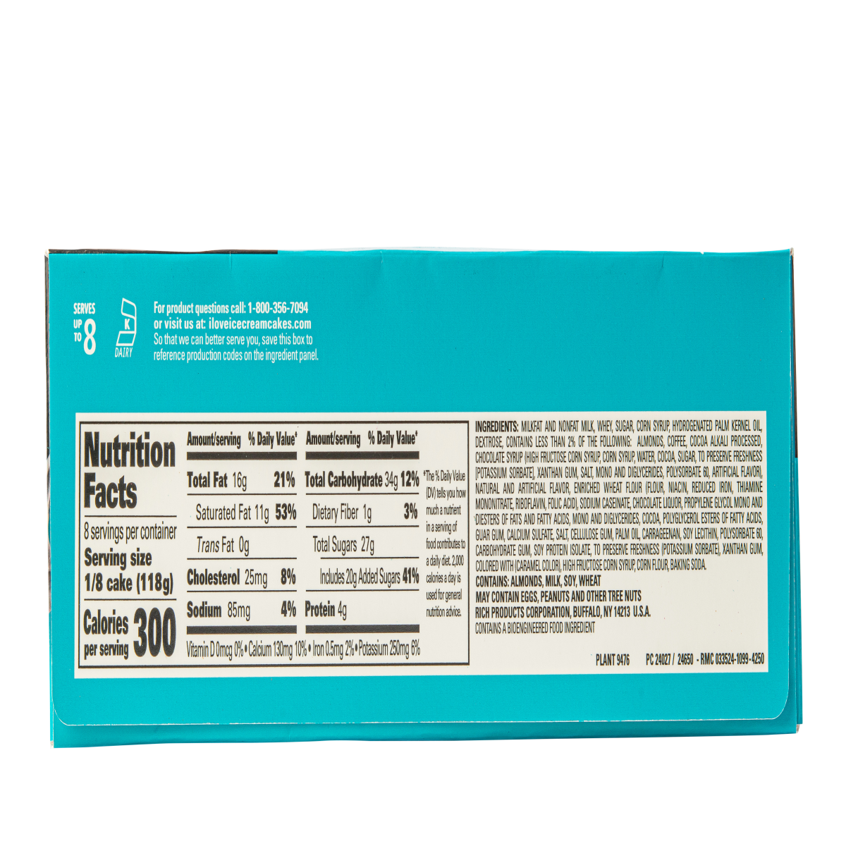 slide 2 of 2, 8" Mocha Almond Fudge Ice Cream Cake, 46 fl oz