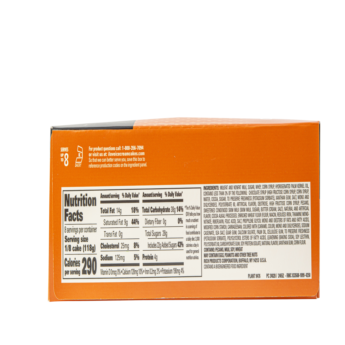 slide 2 of 2, 8" Caramel Turtle Ice Cream Cake, 46 fl oz