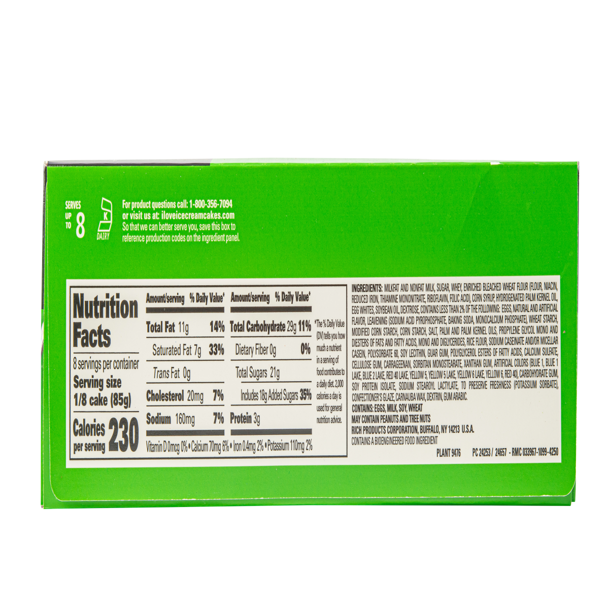 slide 2 of 2, 8" Decorated Vanilla Flavored/White Ice Cream Cake, 24 oz