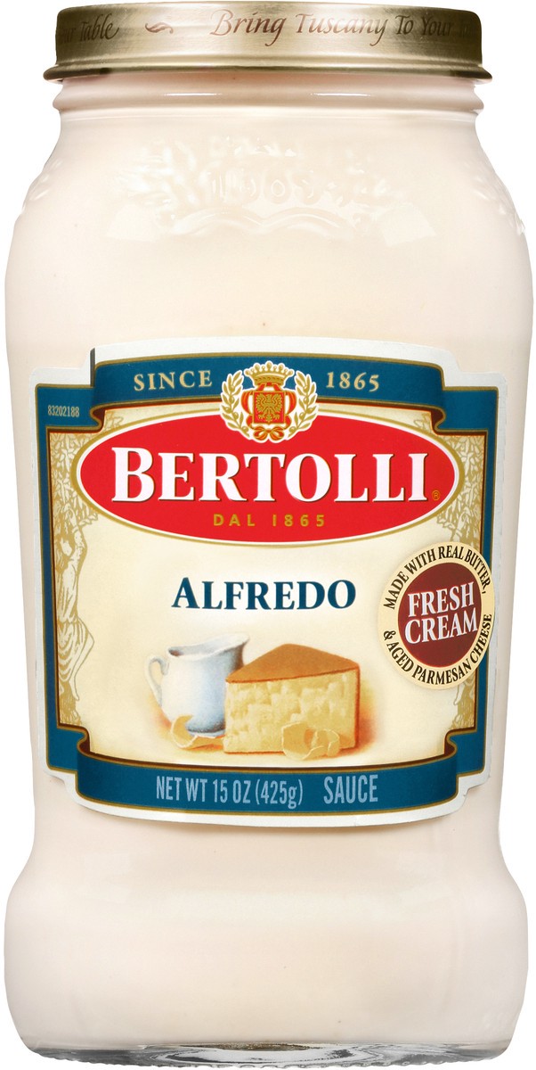 slide 6 of 9, Bertolli Alfredo Pasta Sauce, 15 oz